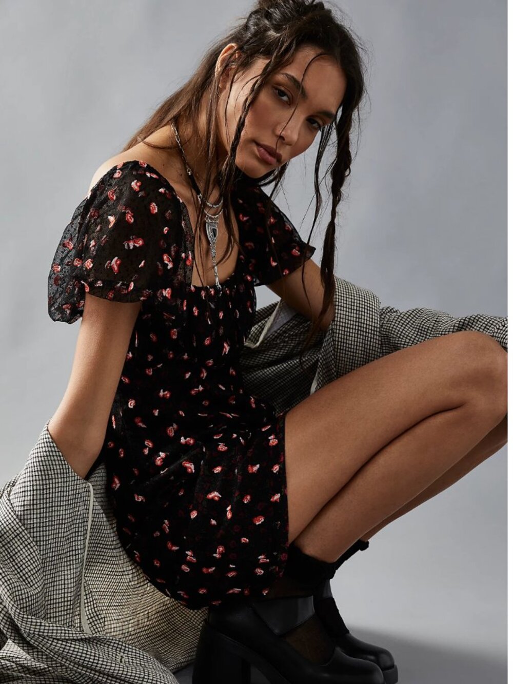 NWT Free People Sugar And Spice Mini in Black Combo
